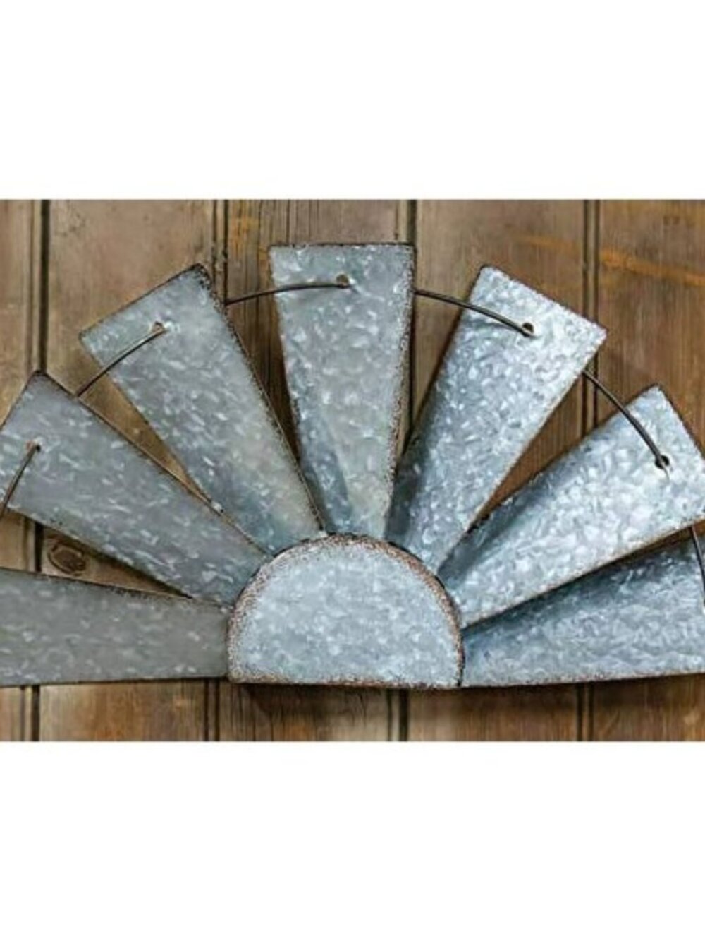 CWI Gifts Galvanized Half Windmill Wall Art - 16 inch - Farmhouse Country Decora
